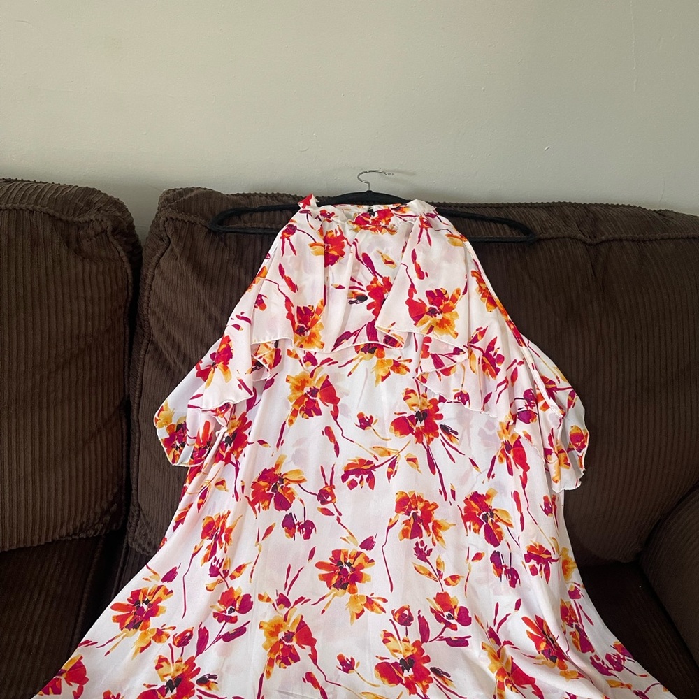 Ashley Stewart Floral Blouse - Pink and Orange